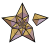 这颗拥有一角破裂的星星，表示正进行典范条目候选的条目。