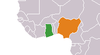 Location map for Ghana and Nigeria.