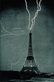 Lightning striking the Eiffel Tower (April 2009)