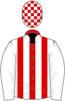 RED and WHITE STRIPES, white sleeves, check cap