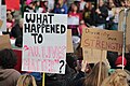 Image 10"What happened to 'All Lives Matter'?" sign at a protest against Donald Trump, January 29, 2017 (from Black Lives Matter)