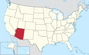地图中高亮部分为亚利桑那州
