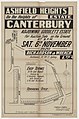 Ashfield Heights Estate Canterbury, 1920, Richardson & Wrench, New St, Trevenar Rd, Milton St, Goodlet St, lithograph F Cunningham and Co.