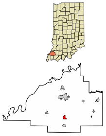 Location of Fort Branch in Gibson County, Indiana.