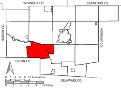 Location of Green Camp Township in Marion County