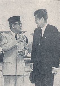 John F. Kennedy greeting Sukarno