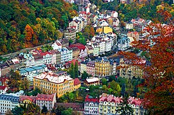 Aerial view of Karlovy Vary