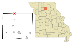 布朗宁在林县及密苏里州的位置（以红色标示）