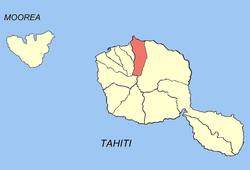 Location of the commune (in red) within the Windward Islands