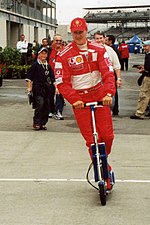 Michael Schumacher on a Scooter