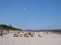 Kitesurfers on the beach