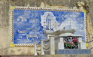 Portuguese Azulejos depicting the image of Our Lady of Fátima, Ermera, East Timor.