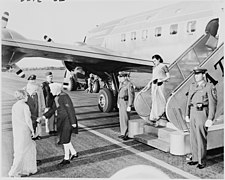 Nehru being received at the Washington National Airport by the President Harry S. Truman, 11 October 1949