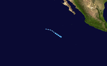 A track map of Tropical Depression One-E