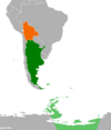 Location map for Argentina and Bolivia.