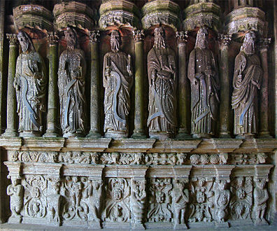 Some of the statues of the apostles in the south porch interior