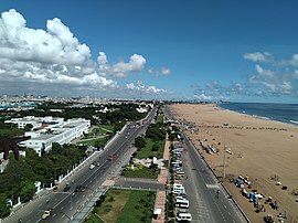 Marina Beach as seen from the Chennai Lighthouse