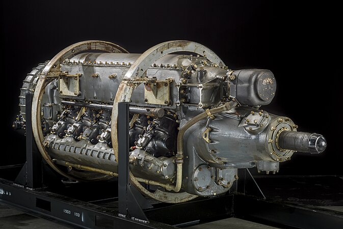 A Continental XI-1430 aircraft engine in the collection of the National Air and Space Museum