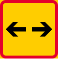 Sign applies to both directions (formerly used )