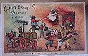 Advertisement using a caricature of black firefighters depicting them as incompetent