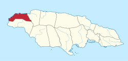 汉诺威区在牙买加的位置