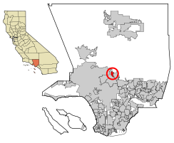 Location of La Crescenta-Montrose in Los Angeles County, California
