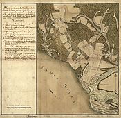 The Comte de Rochambeau's terrain map of the area produced during the American Revolutionary War