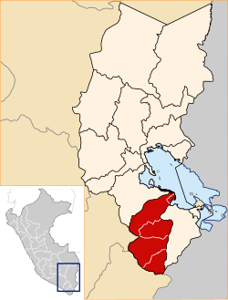 Location of El Collao in the Puno Region