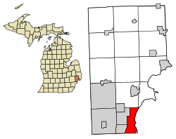 Location of St. Clair Shores, Michigan