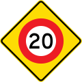 20 km/h speed limit ahead