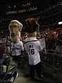 Mascots at a Nationals game