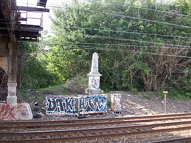 Monument as seen from tracks in 2009