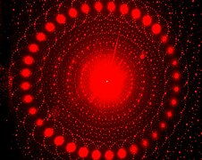 Optical diffraction pattern (laser, analogous to X-ray diffraction)