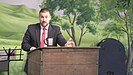 Steven Anderson preaching a sermon on the post-tribulation rapture, a core doctrine of his church, on April 30, 2017