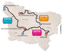 The route of the 2012 Tour de Picardie