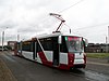 An LVS-2005 type tram, the newest equipment class in the Saint Petersburg network