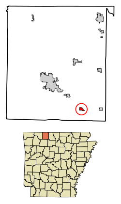 Location of Valley Springs in Boone County, Arkansas.