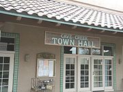 Cave Creek Town Hall located at 37622 N. Cave Creek Rd.