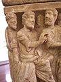 Image 4Detail of the earliest known artwork of the Trinity, the Dogmatic or Trinity Sarcophagus, c. 350 (Vatican Museums) Three similar figures, representing the Trinity, are involved in the creation of Eve, whose much smaller figure is cut off at lower right; to her right, Adam lies on the ground (from Trinity)
