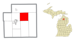 Location within Otsego County