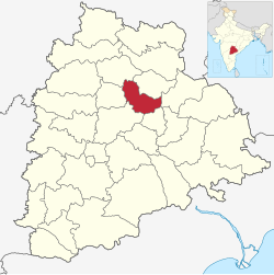 卡因纳加尔县在特伦甘纳邦的位置