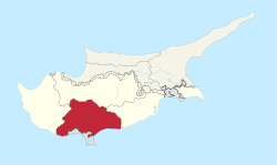 利马索尔区在塞浦路斯的位置