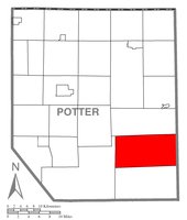 Map of Potter County, Pennsylvania highlighting Abbott Township