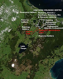 Okataina Volcanic Centre relationships to other nearby volcanic and tectonic structures