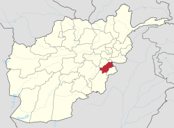 帕克蒂亚省在阿富汗的位置