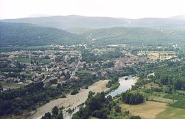 An aerial view of Saint-Bauzille-de-Putois