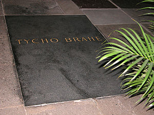 Tycho Brahe's grave, new tombstone from 1901