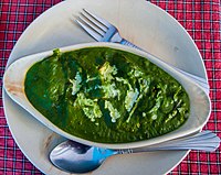 Palak paneer, a spinach-based curry dish