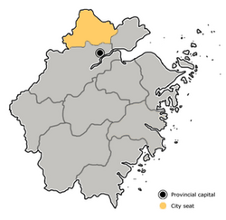 湖州市在浙江省的地理位置