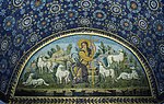 好牧羊人耶稣，约 425-430年，约3m（意大利拉文纳普拉契狄亚陵寝）[147]